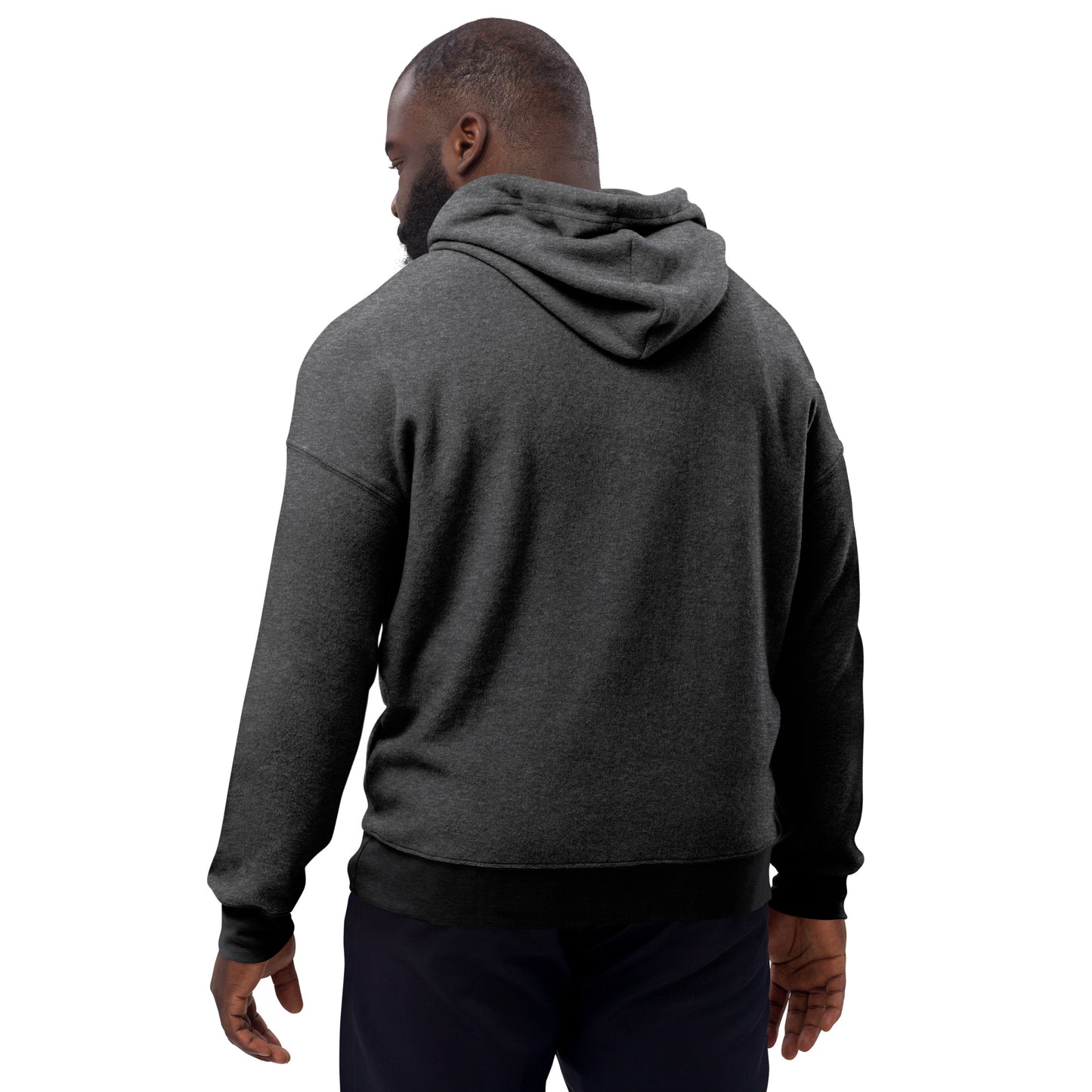 1black Unisex sueded fleece hoodie