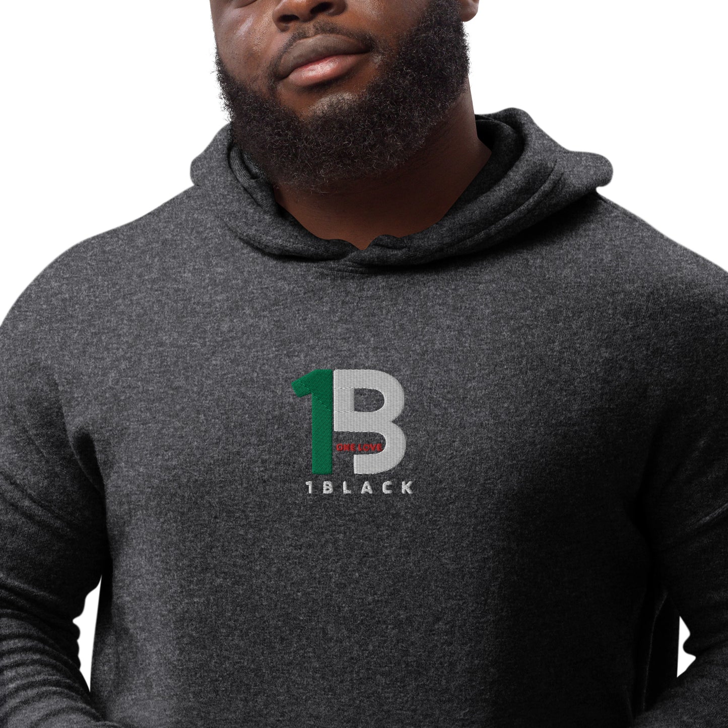 1black Unisex sueded fleece hoodie